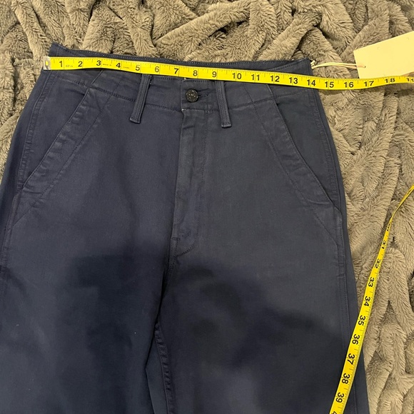 NWT Mother The Major Zip Sneak Fray Insignia Blue Straight Jean - Picture 13 of 15